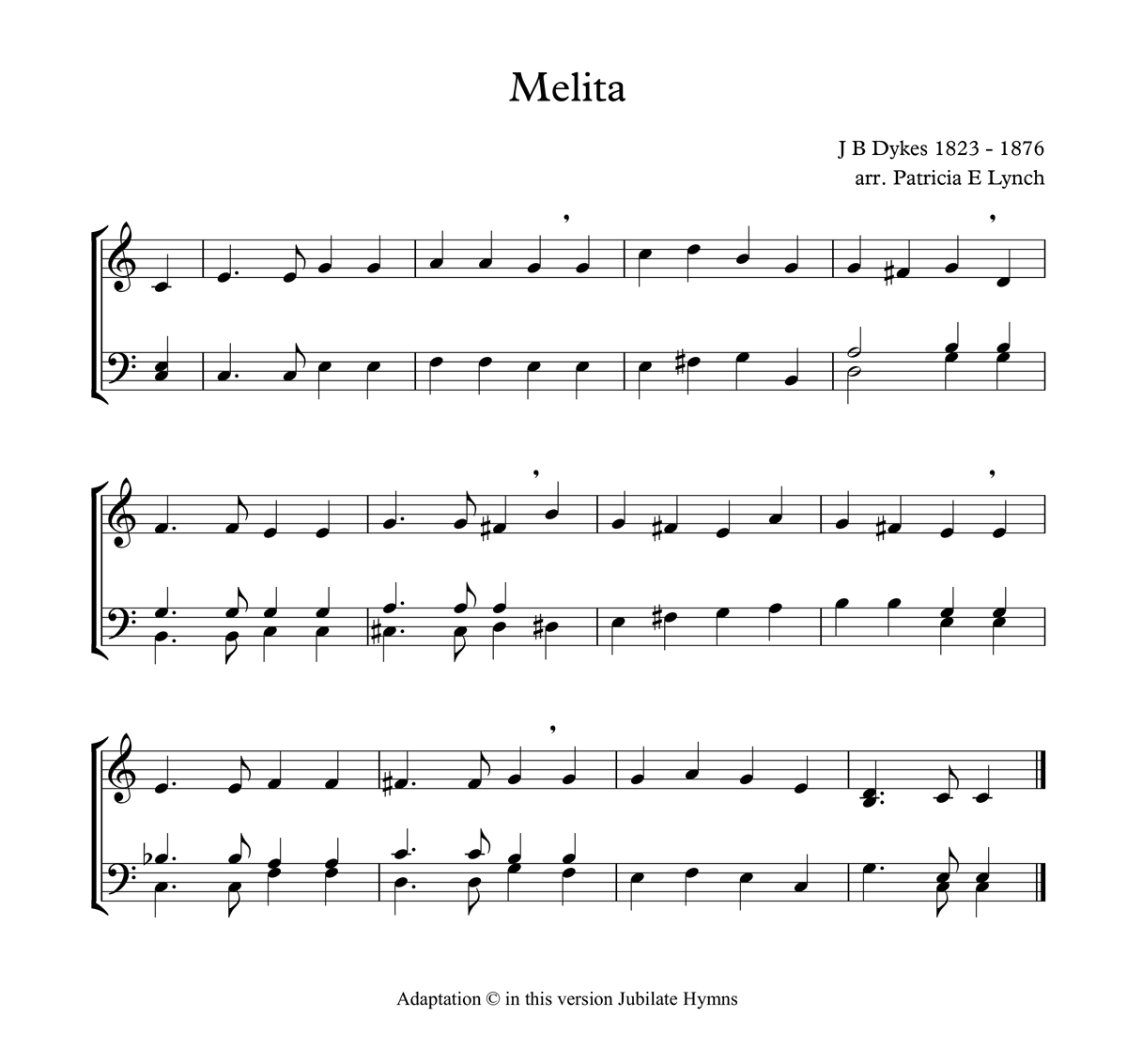 image of melita full score