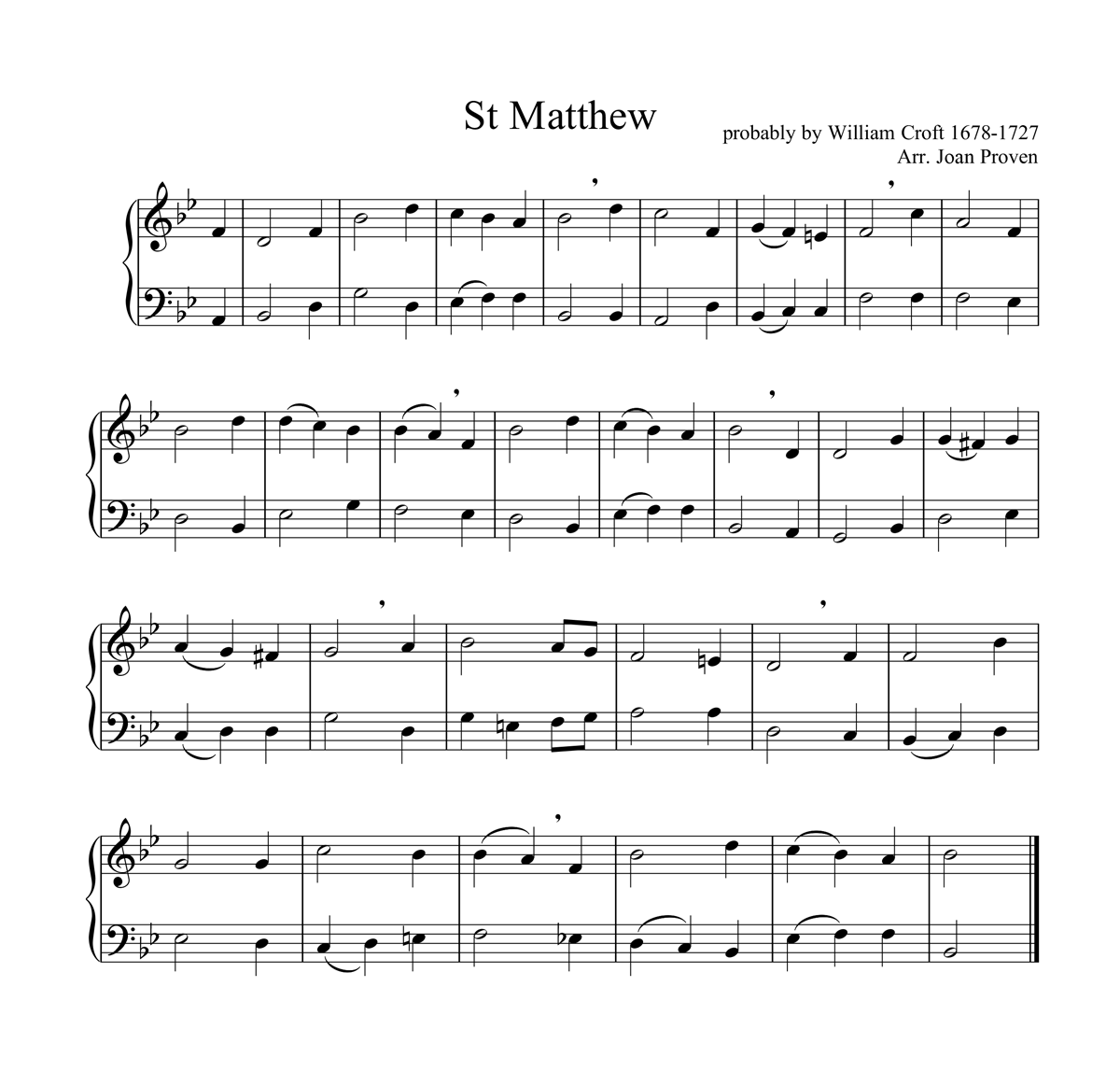 image of St Matthew full score 