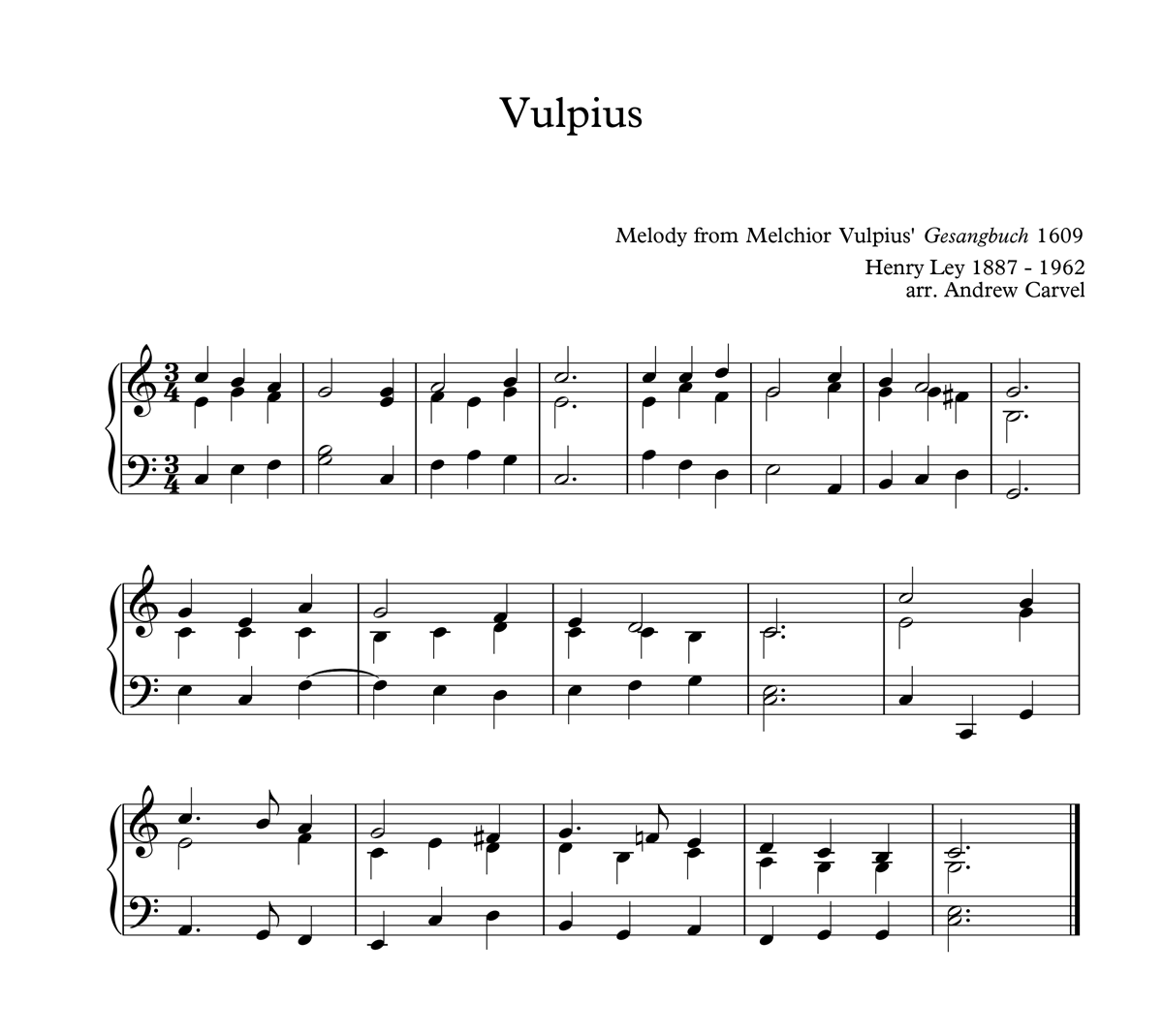 image of Vulpius full score