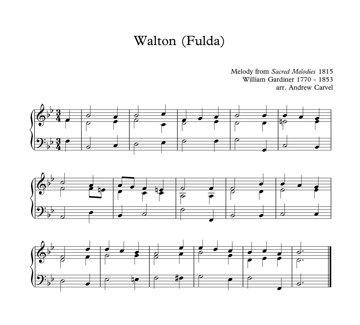 image of Walton Fulda full score